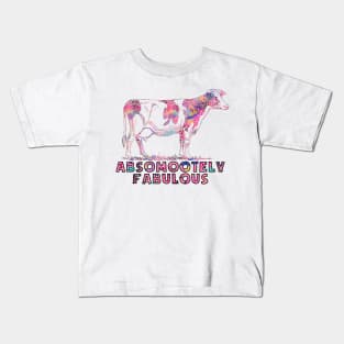 Absomootely fabulous cow floral pink and black Kids T-Shirt